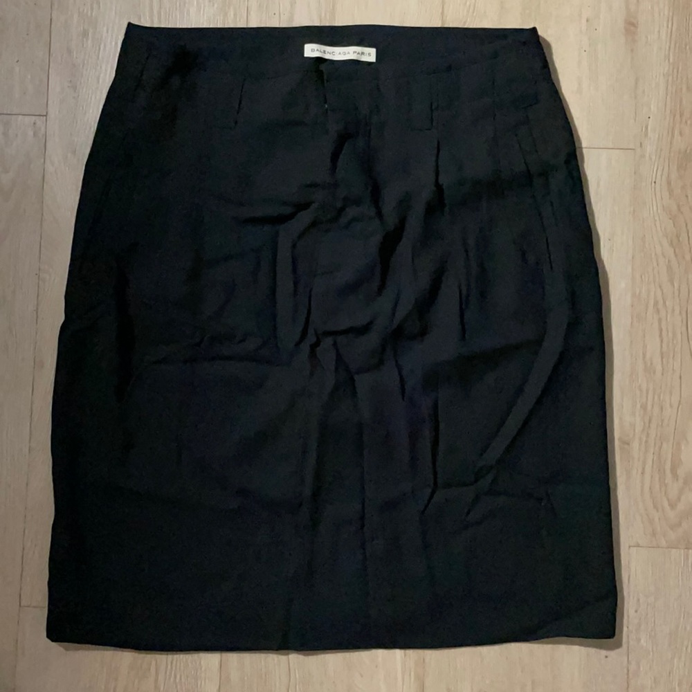 Vintage Balenciaga Black Pencil Skirt